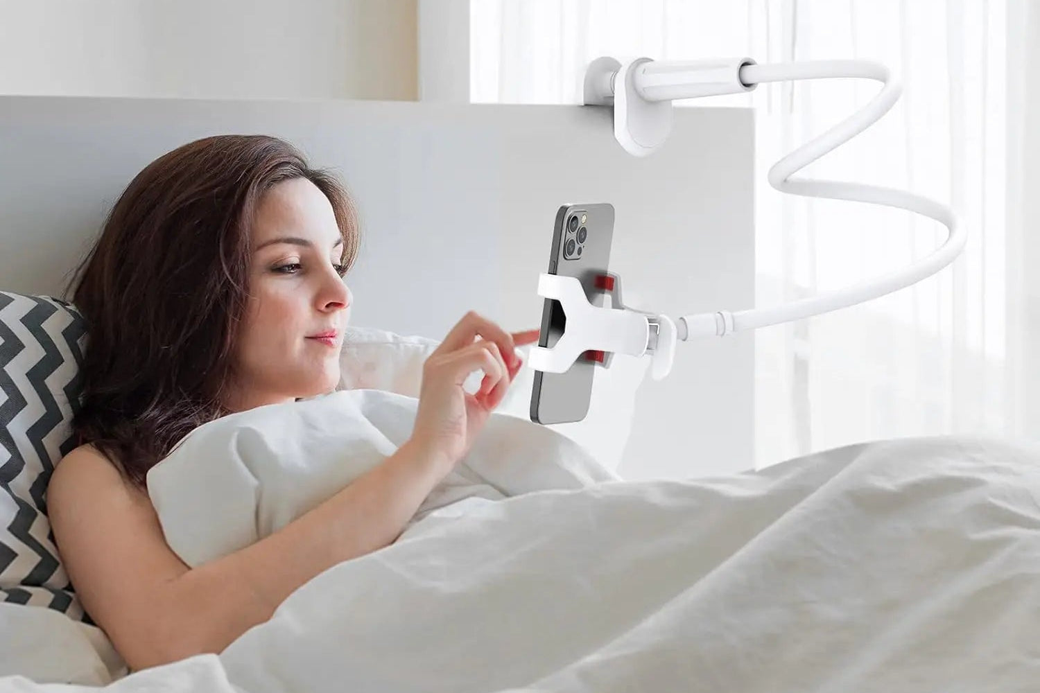 Support de Téléphone Flexible 360° - Bras Long Réglable pour Lit et Bureau